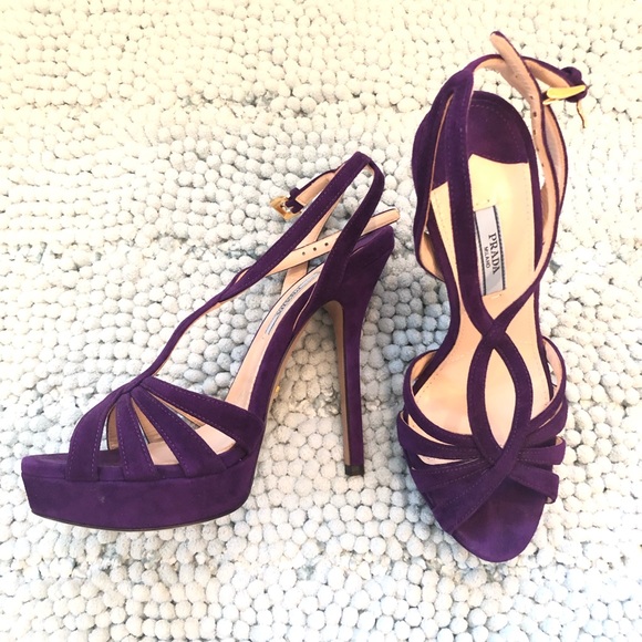 💖Brand NEW Prada💖 purple suede heels - Picture 2 of 8